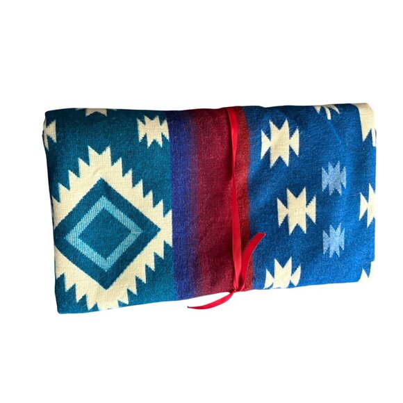 Alpaca Wool Southwestern Style Woven Blanket With Geometric Tribal Patterns New - Picture 1 of 4
